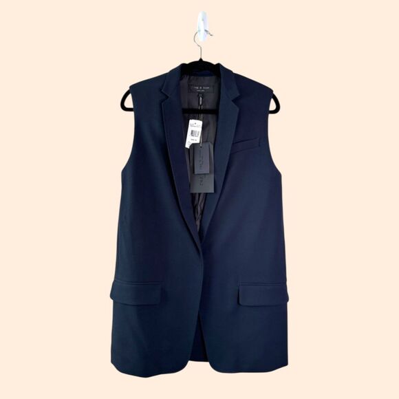 Rag Bone Francois Wool Crepe Vest - Picture 2 of 8